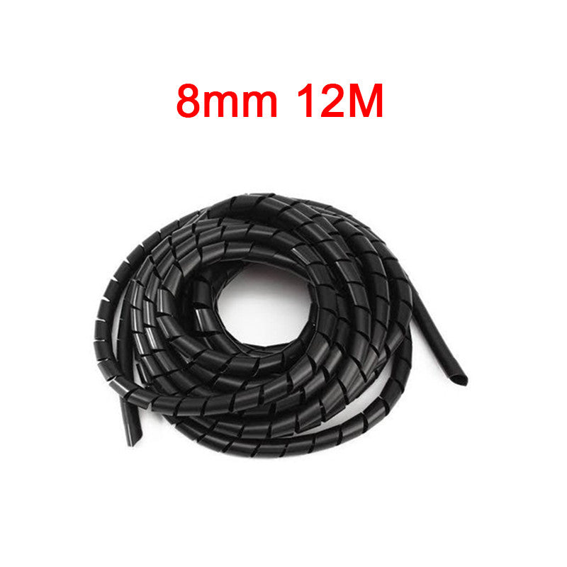 Spiral Wrapping Band 10/12 meters Spiral Cable Wrap Wire Organizer Tube Flame Retardant Casing Sleeves