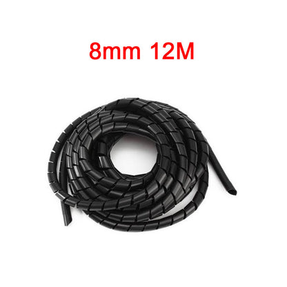 Spiral Wrapping Band 10/12 meters Spiral Cable Wrap Wire Organizer Tube Flame Retardant Casing Sleeves
