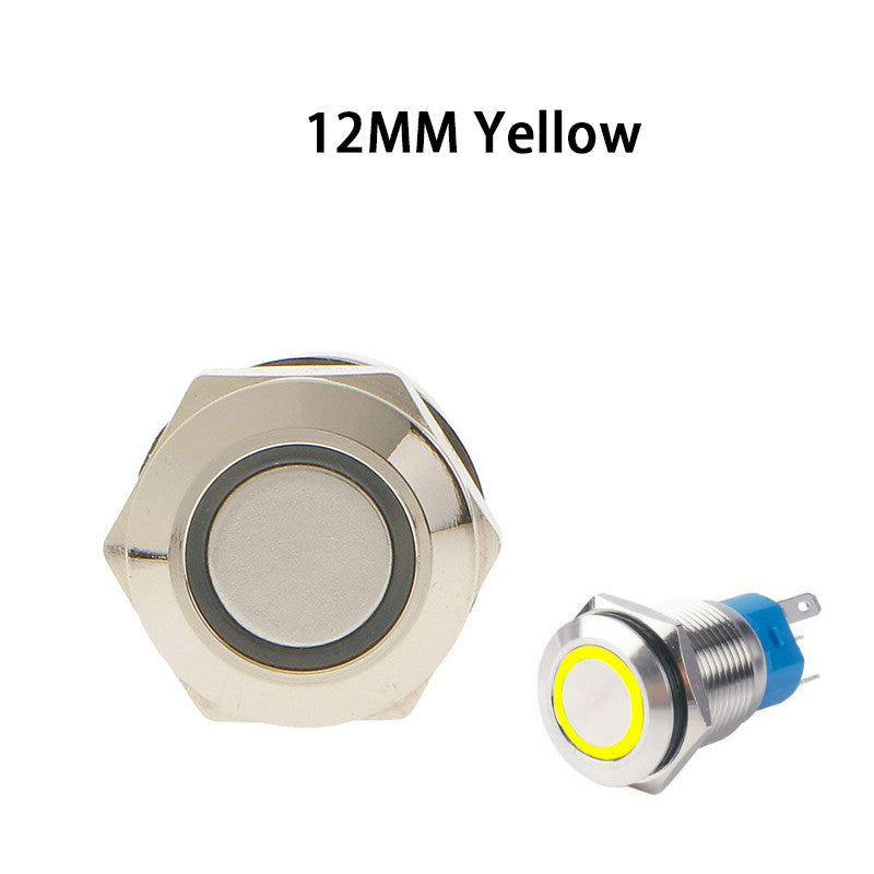 12mm Waterproof Metal Push Button Switch 12V-24V LED Light Momentary Latching Car Power Switch