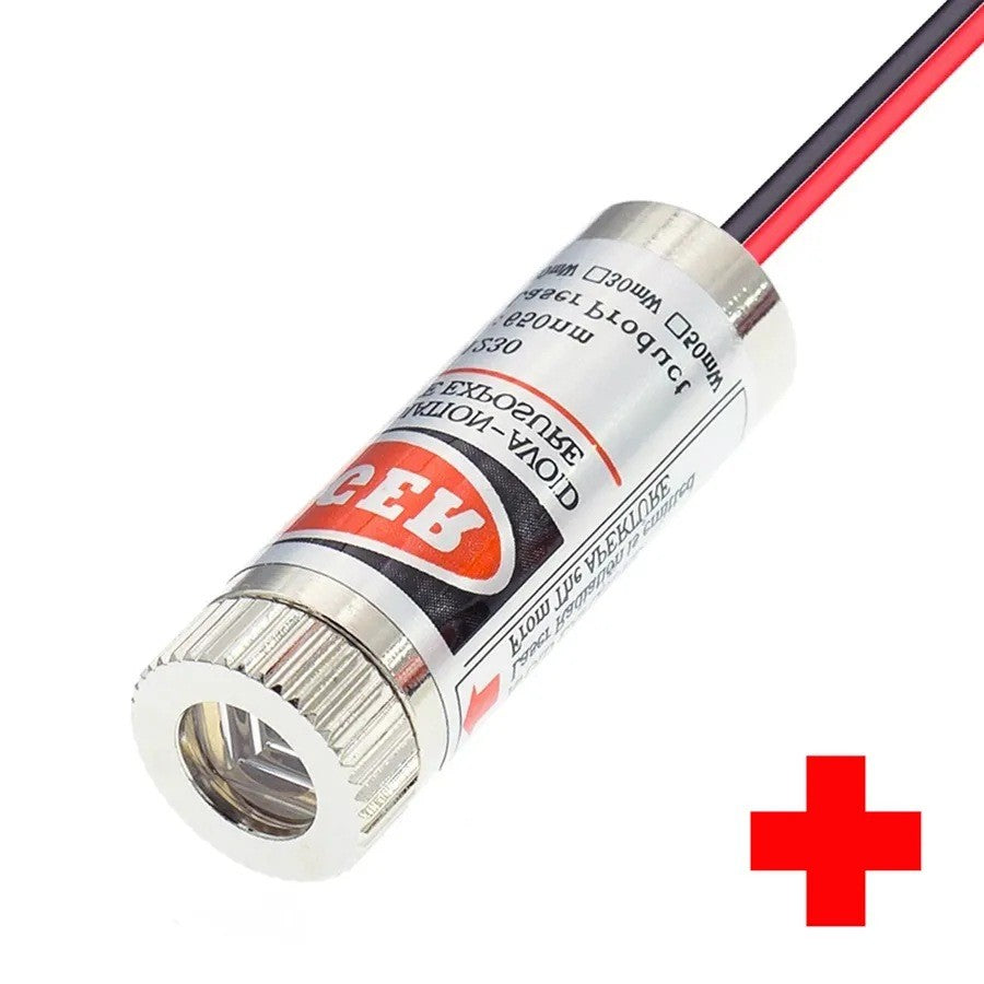 Fulabs 5mW Red Point Line Cross Laser Head Focusable Adjustable Laser Diode Head