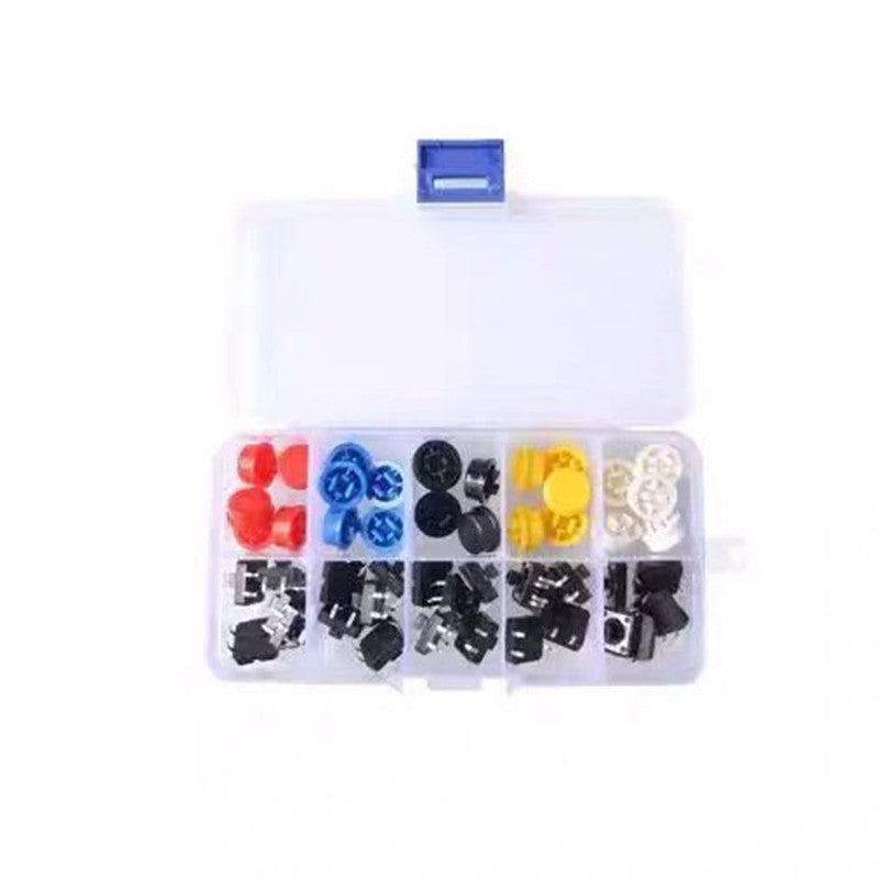 5 Colors Micro Switch Button Tact Cap Tactile Push Button Switch Momentary 25Pcs/Set 12*12*7.3MM
