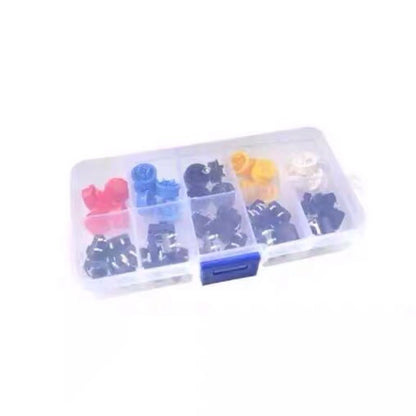 5 Colors Micro Switch Button Tact Cap Tactile Push Button Switch Momentary 25Pcs/Set 12*12*7.3MM