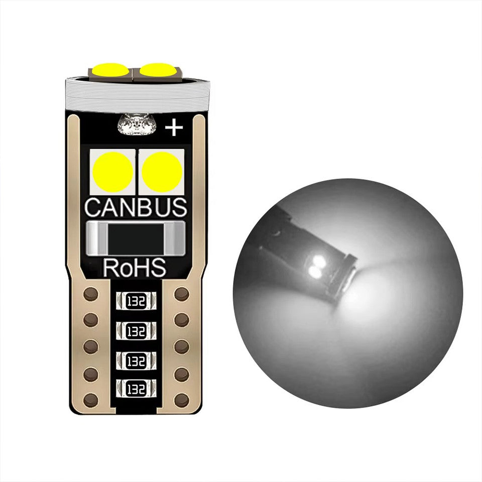 1PCS T10 led park light Car W5W  canbus light 6SMD 3030 LED Instrument Lights bulb Wedge Plate Dome light no error 12V 6000K car motorcycle light