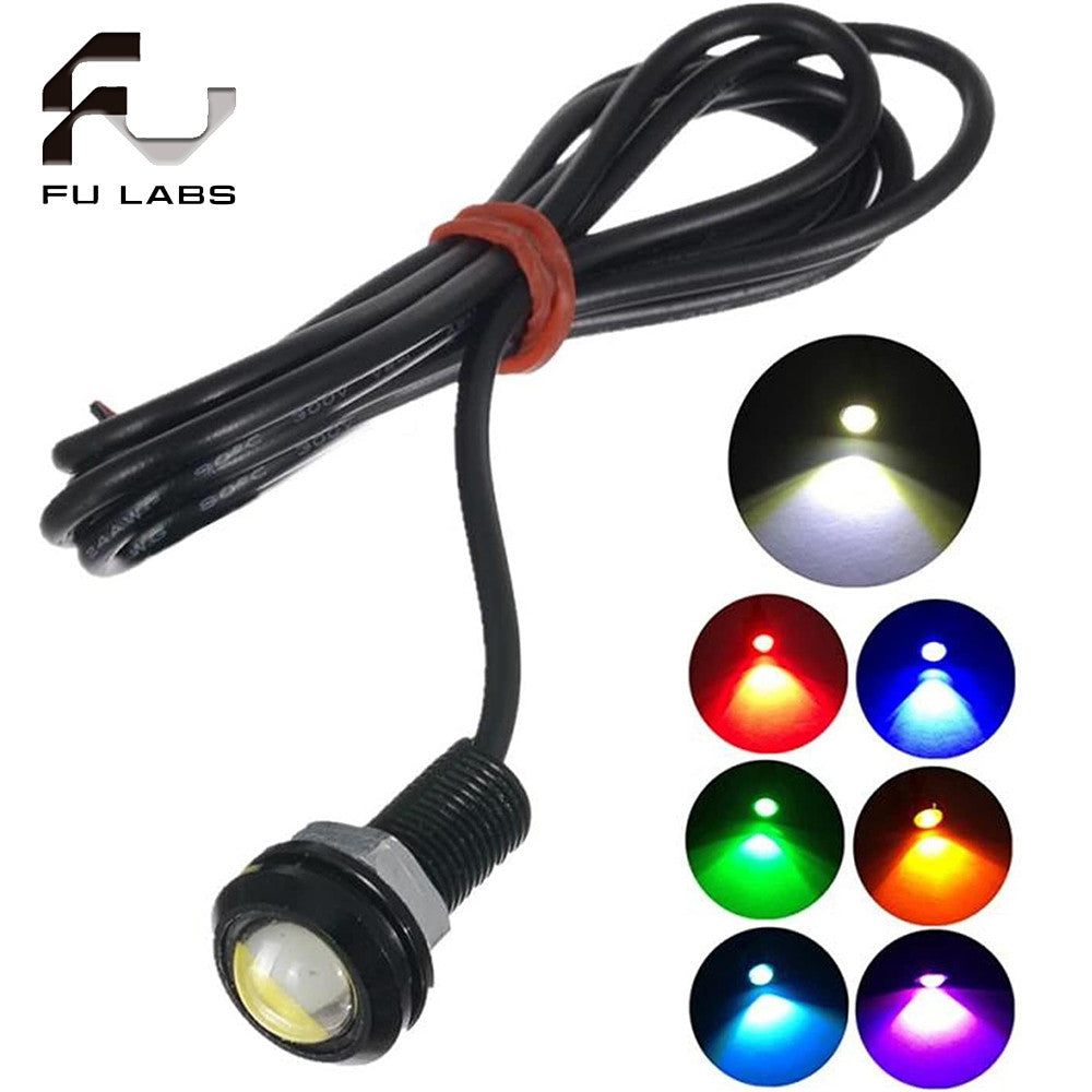 12V 24V 18MM Car Motorcycle  Car Fog DRL Day time Reverse Parking Signal  Eagle Eye Light LED
