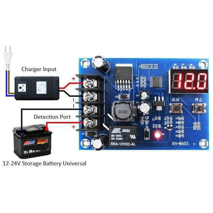 XH-M603 Lithium Battery Charging Control Module 12-24V Storage Lithium Battery Charger Control Switch Protection Board with LED Display