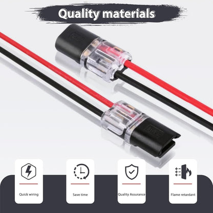 10/20/50Pcs 2 Pin Way Plug Wire Cable Snap Connectors Car Waterproof Electric Wire Double-Wire Plug-In Connector with Locking Buckles