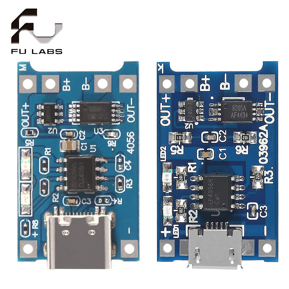 Type-c/Micro USB 5V 1A 18650 TP4056 Lithium Battery Charger Module Charging Board With Protection Dual Functions 1A