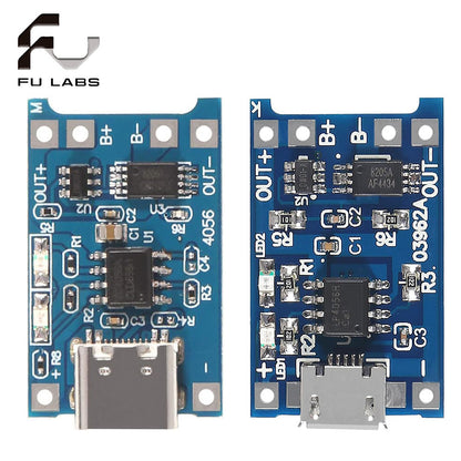Type-c/Micro USB 5V 1A 18650 TP4056 Lithium Battery Charger Module Charging Board With Protection Dual Functions 1A