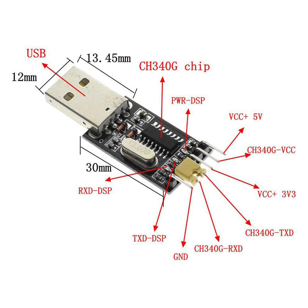 CH340G USB To TTL Convertejavascript Adapter Module/USB TTL converter UART module CH340G CH340 module 3.3V 5V switch SUNLEPHANT