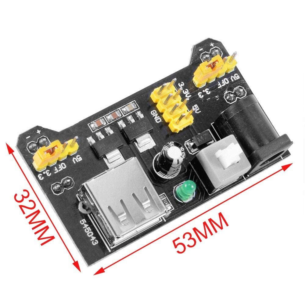 MB102 Solderless Breadboard Power Supply Module for Arduino 3.3V 5V MB102