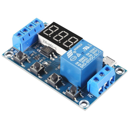 DC 6-30V Support Micro USB 5V LED Display Automation Cycle Delay Timer Control Off Switch Delay Time Relay 6V 9V 12V 24V