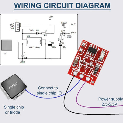 TTP223 Touch button Module Capacitor type Single Channel Self Locking Touch switch sensor