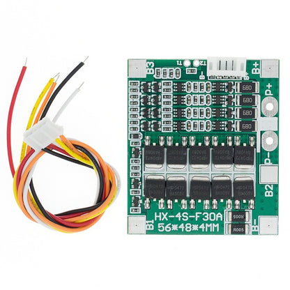 4S 30A 14.8V Li-ion Lithium 18650 Battery BMS Packs PCB Protection Board Balance Integrated Circuits with cable