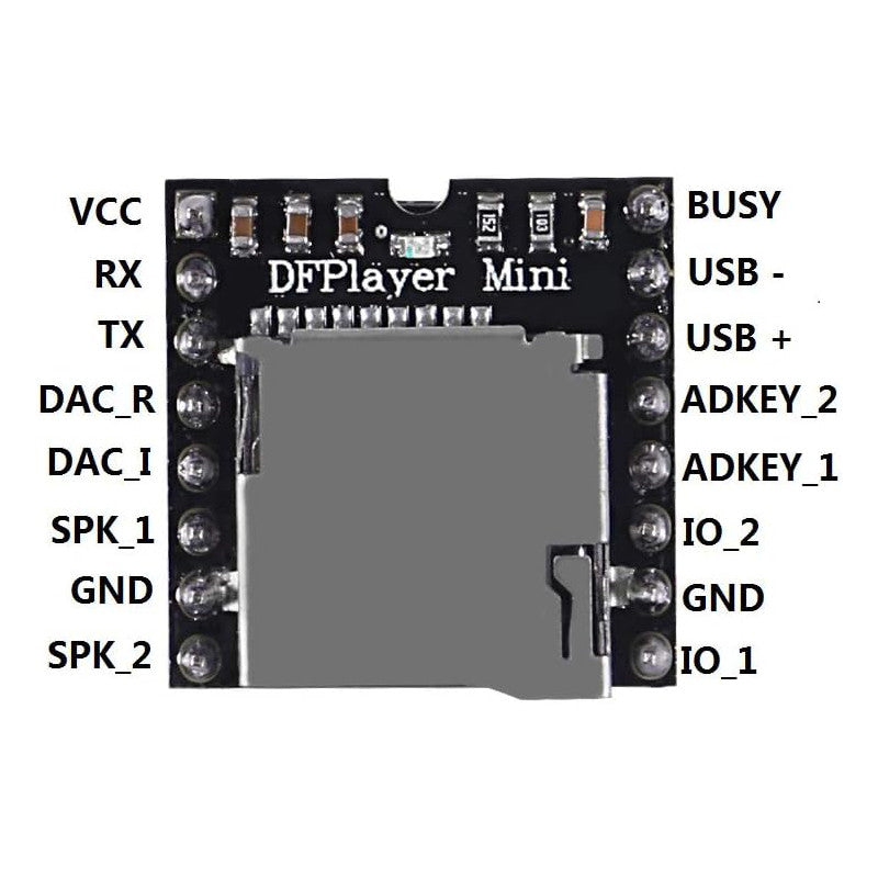 DFPlayer Mini MP3 Player Module MP3 Voice Decode Board Supporting TF Card U-Disk IO/Serial Port/AD for arduino Diy Kit