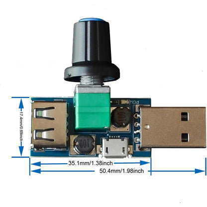 DC 4V-12V 5W XY-FS USB Fan Stepless Governor USB Fan Speed Controller Multi-Gear Auxiliary Cooling Tool
