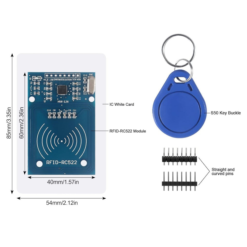RC522 MFRC-52213.56MHz 13.56 MHz RFID Key Card Reader Module Set for Arduino
