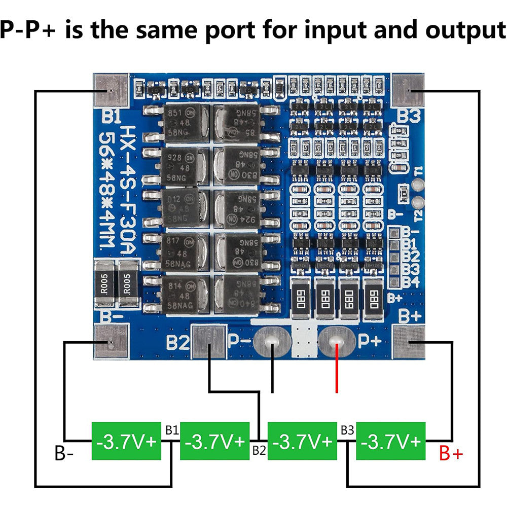 4S 30A 14.8V Li-ion Lithium 18650 Battery BMS Packs PCB Protection Board Balance Integrated Circuits with cable