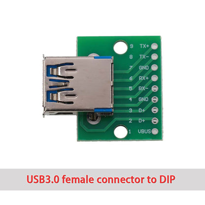 MICRO MINI USB2.0 3.0 Male Female USB to Dip Female B-type Square interface Printer Mike 5p patch to inline adapter board