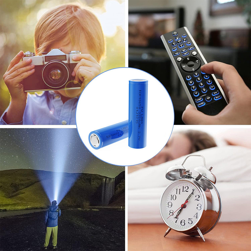 FU LABS 3.7V Lithium-ion 18650 Battery for Solar Electric Scooter Mini Fan Power Bank Flat Top/Button Top made by PKCELL