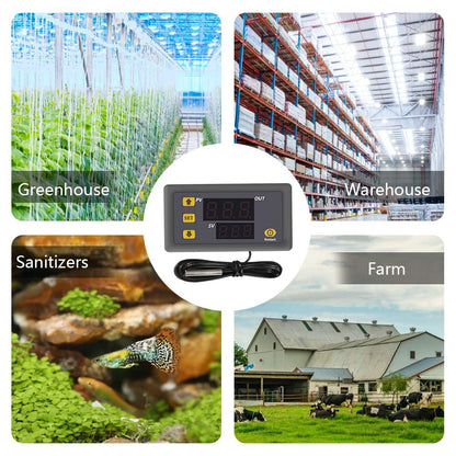 W3230 DC 12V/24V 20A AC 220V 10A Digital LCD Thermostat Temperature Controller with Probe