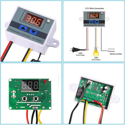 XH-W3002 220V 12V 24V Incubator Multifunction Digital Temperature Controller 1500W Thermostat Control Switch