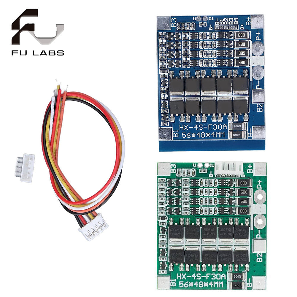 4S 30A 14.8V Li-ion Lithium 18650 Battery BMS Packs PCB Protection Board Balance Integrated Circuits with cable