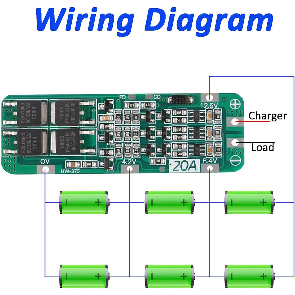 3S 20A Li-ion Lithium Battery 18650 Charger PCB BMS Protection Board 12.6V Cell 59x20x3.4mm Module