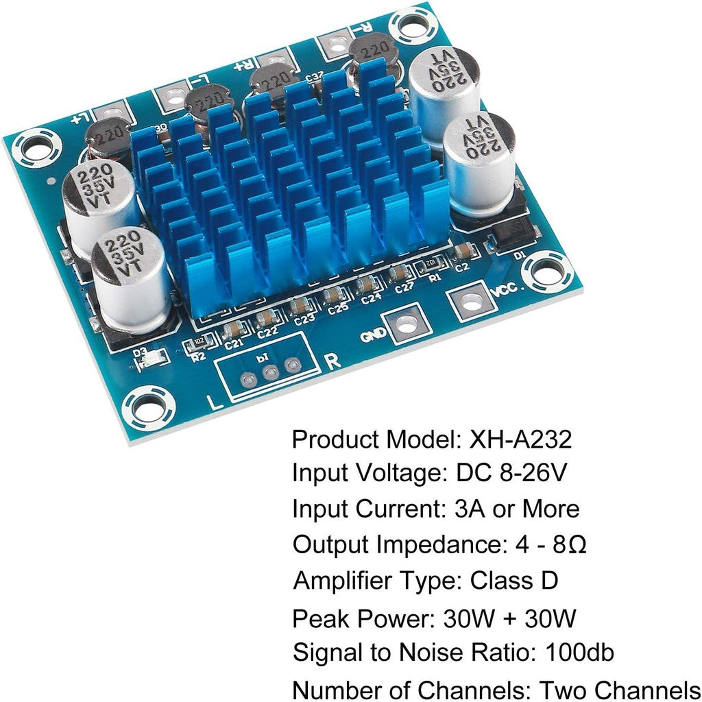 Xh-A232 Hd Digital Audio Power Amplifier Board Mp3 Amplifier Module 12v24v