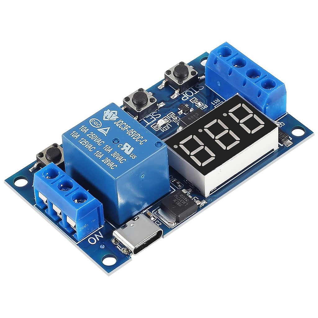DC 6-30V Support Micro USB 5V LED Display Automation Cycle Delay Timer Control Off Switch Delay Time Relay 6V 9V 12V 24V