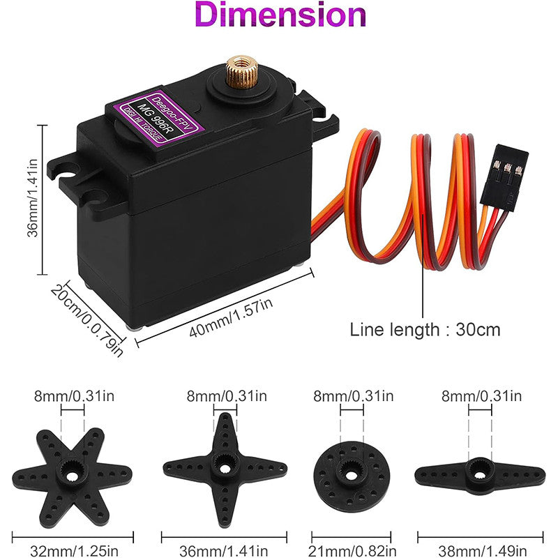 Digital Robot Servo Motor (180 Rotation) – MG996R MG996