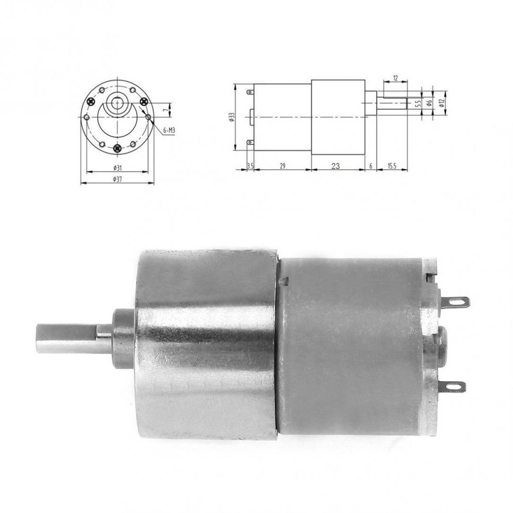 37GB-3530 12V/24V DC 12~320RPM Reduce Speed Electric Motor