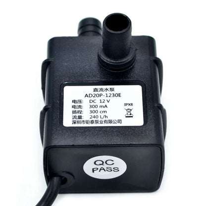 Ultra-quiet DC 12V 3M 240L/H Brushless Submersible Water Pump