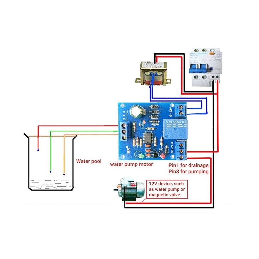 AC/DC 9V-12V 10A Automatic Liquid Level Controller Module Water Level Detection Sensor Control Switch