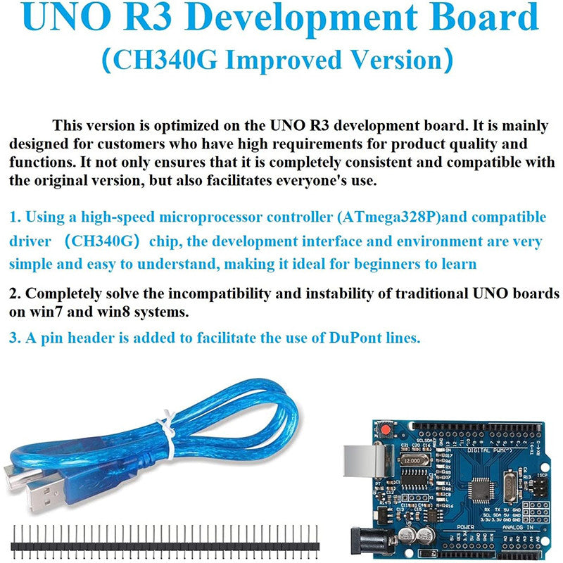 UNO R3 CH340G+MEGA328P Chip 16Mhz For Arduino UNO R3 Development board + USB CABLE