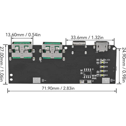 22.5W Power Bank 5-Port Bidirectional Fast Charging Mobile Power Module Circuit Board QC4.0+PD3.0