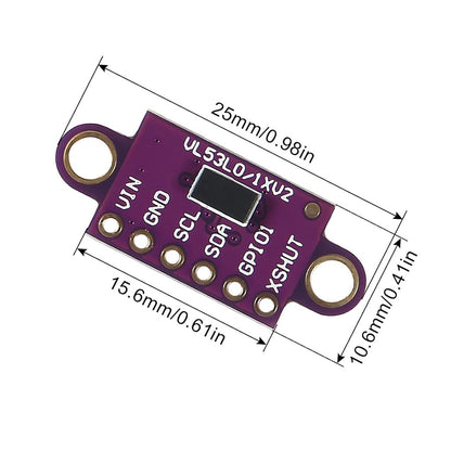 VL53L0X Time-of-Flight (ToF) Laser Ranging Sensor Breakout 940nm GY-530 GY-VL53L0XV2 Laser Distance Module I2C IIC