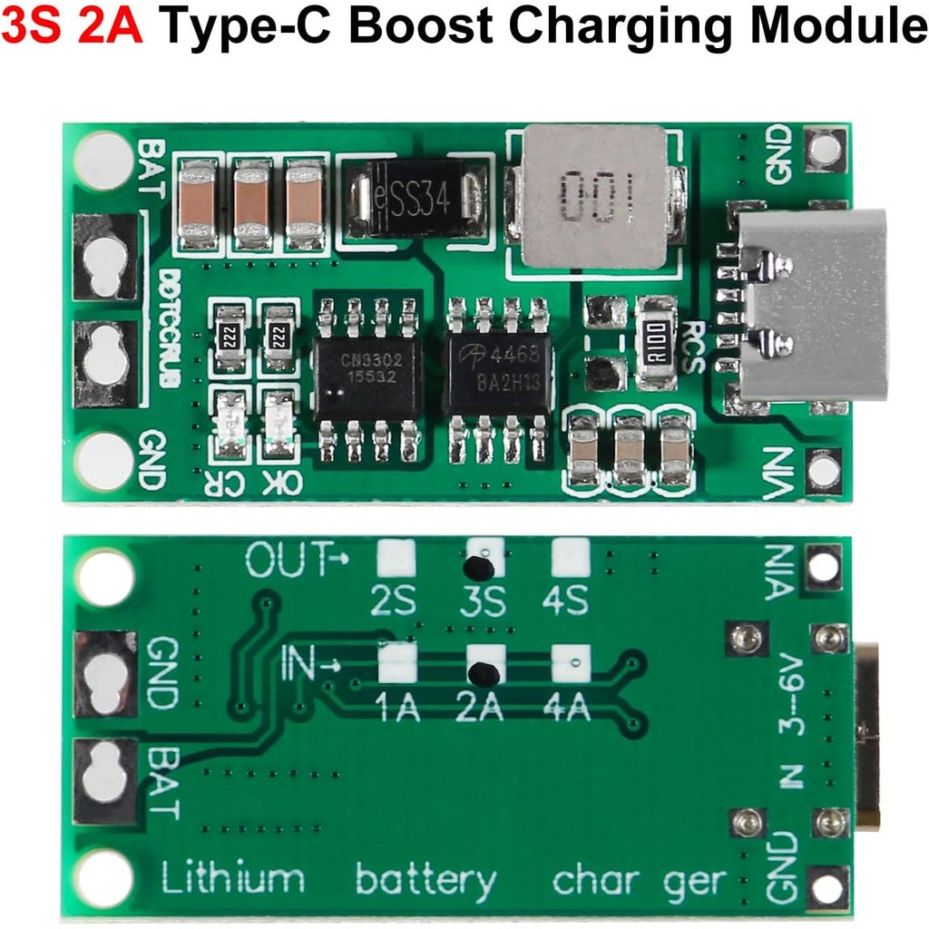 Multi-Cell 2S 3S 4S Type-C To 8.4V 12.6V 16.8V Step-Up Boost LiPo Polymer Li-Ion Charger 7.4V 11.1V 14.8V 18650 Lithium Battery