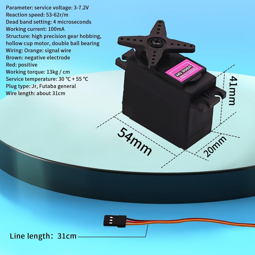 Digital Robot Servo Motor (180 Rotation) – MG996R MG996