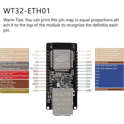WT32-ETH01 Embedded Serial Port Networking Bluetooth-compatible Ethernet WIFI Combo Gateway MCU ESP32 Wireless Module WT32 ETH01