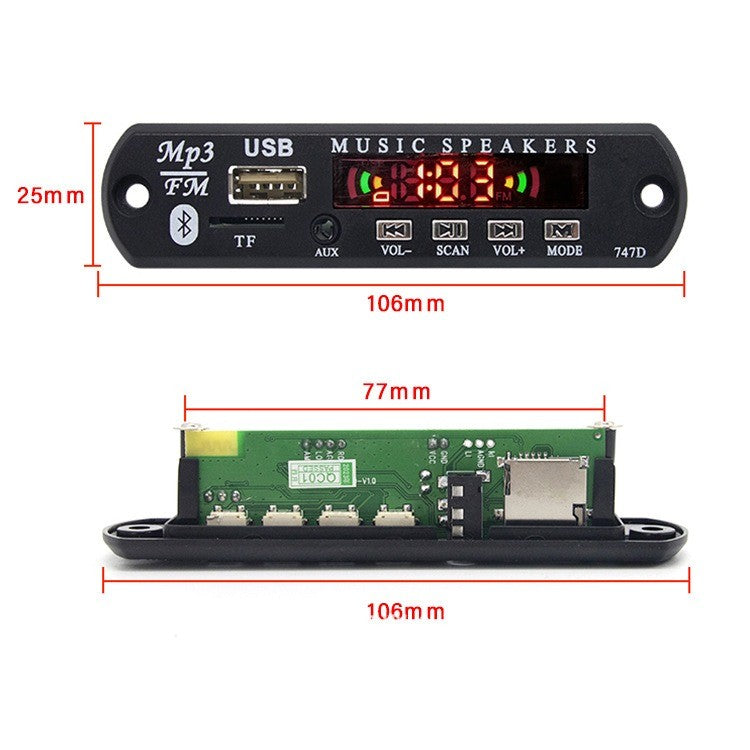 5V 12V Bluetooth 5.0 MP3 Player Decoder Board for car FM Radio TF USB 3.5mm AUX Module Receiver Audio Amplifier Board  With Remote Control