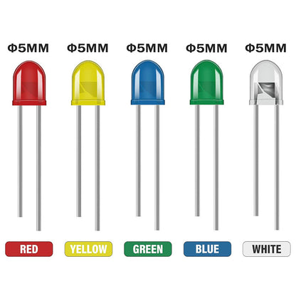 10pcs 5mm Luminous Diode led Light Beads Indicator Small Bulb F5 Color Second-Level Tube
