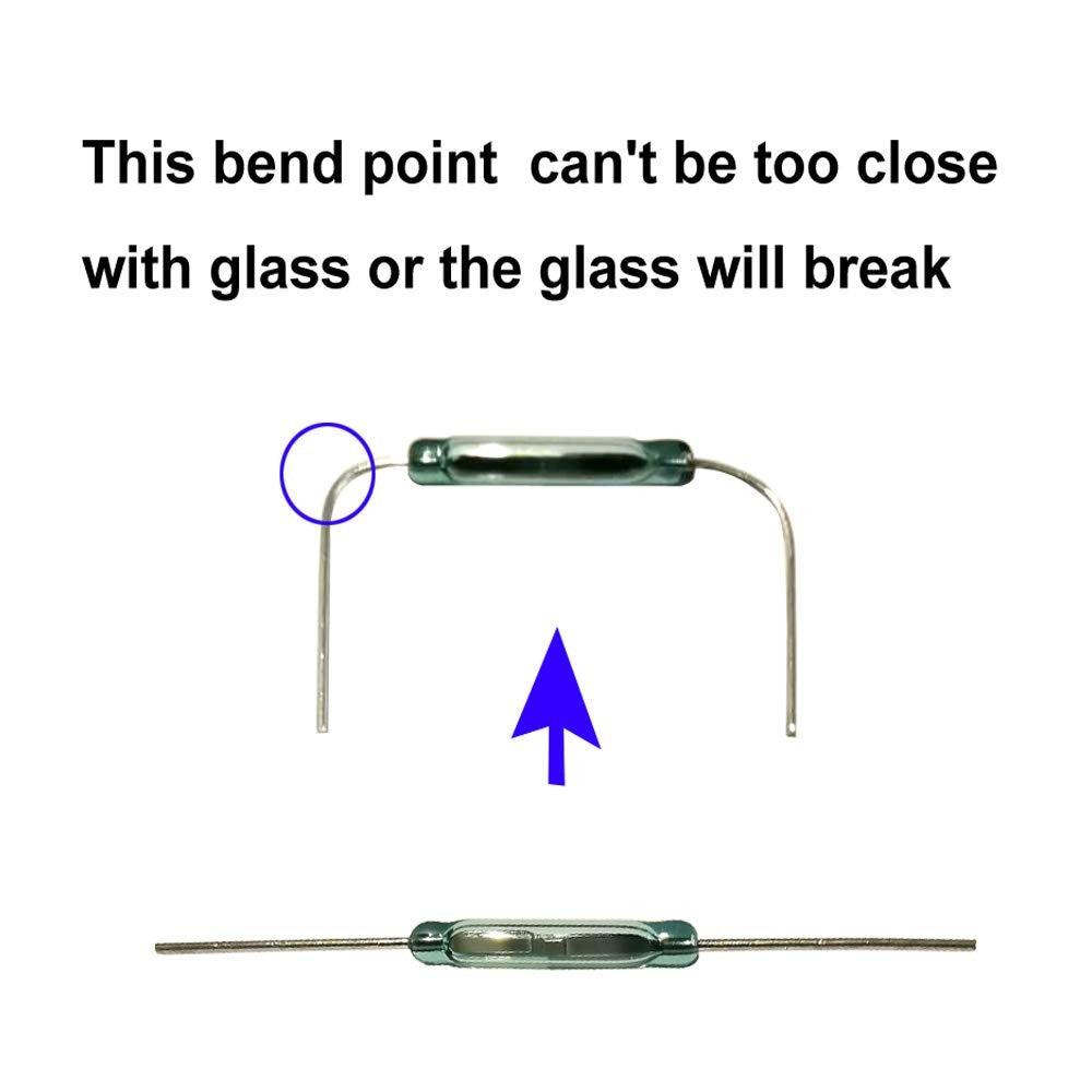 10pcs N/O Reed switch Magnetic Switch 2 * 14mm Normally Open Magnetic Induction switch