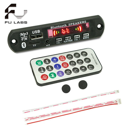 5V 12V Bluetooth 5.0 MP3 Player Decoder Board for car FM Radio TF USB 3.5mm AUX Module Receiver Audio Amplifier Board  With Remote Control