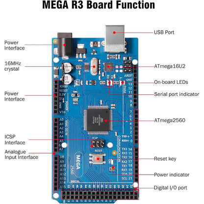 MEGA2560 PRO MEGA 2560 R3 Mega2560 REV3 AVR (ATmega2560-16AU CH340G) Development Board with USB Cable compatible arduino