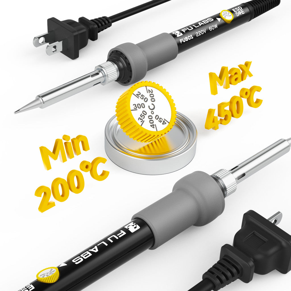 FU LABS 60W Adjustable Temperature Electric Soldering Iron Welding Heat Pencil 220V Solder Rework Station Repair Tools  5 set 10set FU801