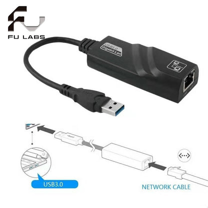 USB 3.0 Gigabit LAN Driverless USB to RJ45 Cable Converter 10/100/1000 Mbps Gigabit for PC/Laptop