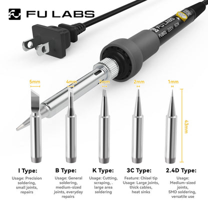 FU LABS 60W Adjustable Temperature Electric Soldering Iron Welding Heat Pencil 220V Solder Rework Station Repair Tools  5 set 10set FU801