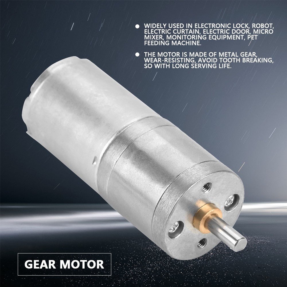 DC 12V 25GA-370 Low Speed Metal Gear Motor 25mm