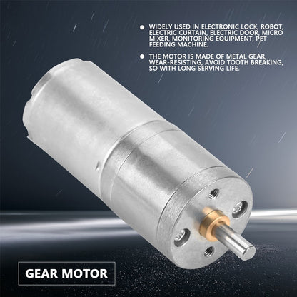 DC 12V 25GA-370 Low Speed Metal Gear Motor 25mm