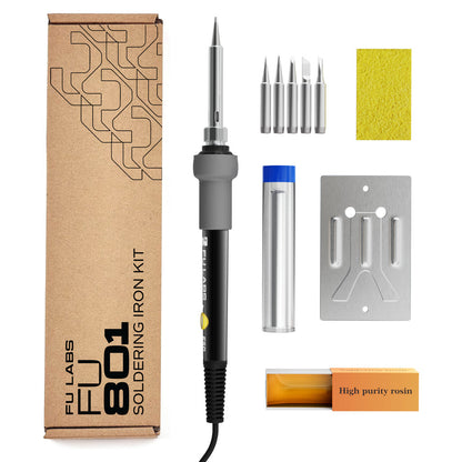 FU LABS 60W Adjustable Temperature Electric Soldering Iron Welding Heat Pencil 220V Solder Rework Station Repair Tools  5 set 10set FU801